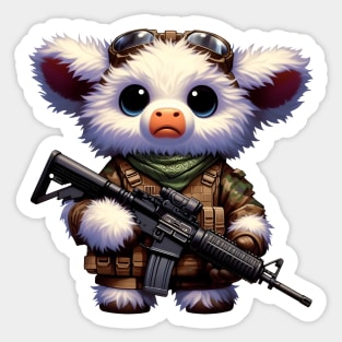 Fluffy Cow Sticker